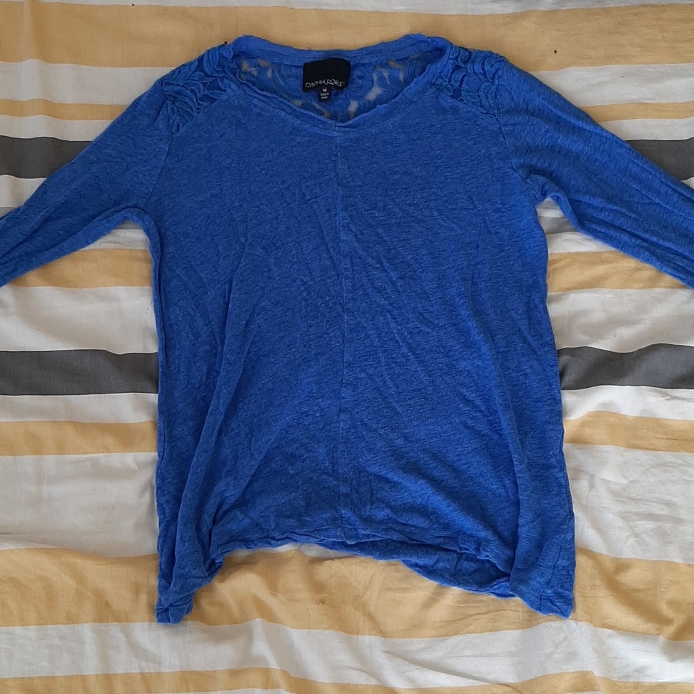 Cynthia Rowley Blue Longsleeve Lace Top